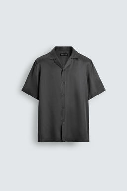 CAMISA SATINADA RELAXED FIT / Gris - Zara фото 8