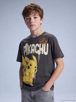 Pikachu Bask?l? Erkek ?ocuk Ti??rt