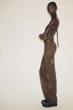 BEADED SEQUIN TROUSERS - Zara фото 6