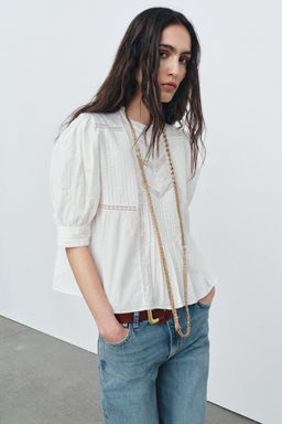 ZW COLLECTION LACE BLOUSE - Zara фото 16