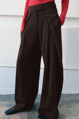 PANTAL?N WIDE LEG ZW COLLECTION / Marr?n - Zara фото 2