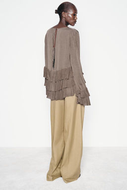 FINE KNIT RUFFLED SWEATER - Zara фото 5