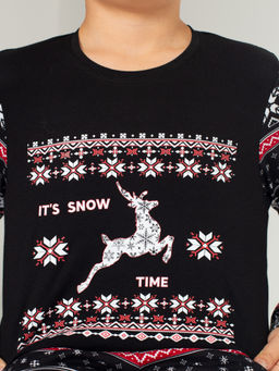 Пижама детская кулирка с брюками "ЛАПЛАНДИЯ" ЧЕРНЫЙ