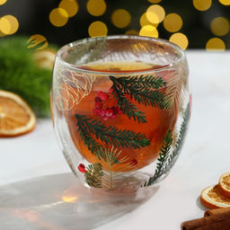 Стакан стеклянный с двойными стенками «Зимние истории», 250 мл