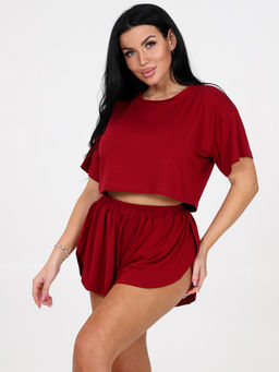 674 ПИЖАМА ЖЕНСКАЯ (шорты) (Бордо) - А-дина фото 5