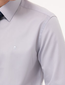 Gri Slim Fit Uzun Kollu Klasik G_mlek