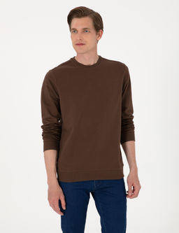 Kahverengi 2 _plik Regular Fit Bisiklet Yaka Basic Sweatshirt - Pierre cardin фото 3