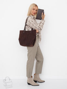 Сумка женская кожаная 2403YF d.coffee Polina&Eiterou  в Новосибирске