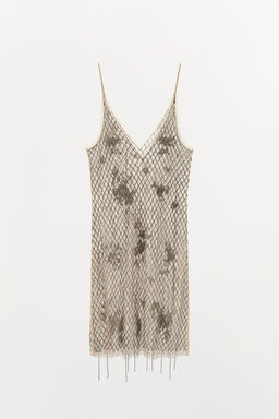 BEADED FRINGE TULLE DRESS - Zara фото 8