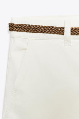 CHINO TROUSERS WITH BRAIDED BELT - Zara фото 3
