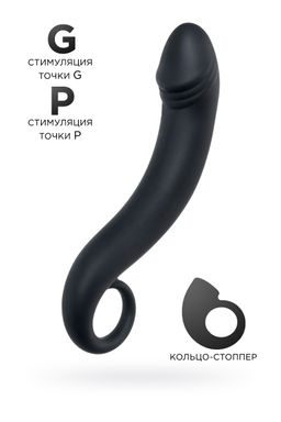 Анальный стимулятор TOYFA POPO Pleasure Dorado, водонепроницаемый, силикон, черный, 18 см, 3,5 см