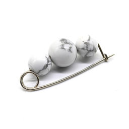 Брошь-булавка оберег от сглаза кахолонг 35*10 мм. Радуга камня