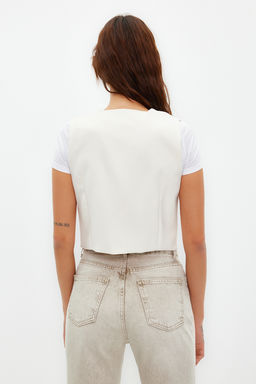 TRENDYOLMILLA Siyah Regular Dokuma K?sa/Crop Yelek TWOSS22YE0053 фото 11