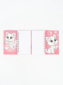 Цена за 2 шт. Двойной блокнот на гребне, мягкая обложка, размер 14,5 х12см, 48 л "Кошечка"