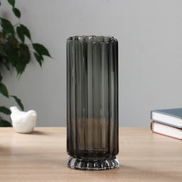 Ваза «Верена», 25×10 см, стекло, серая