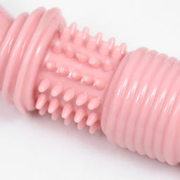 Игрушка для собак Шипастая кость, TPR, массажная,14 х 3,5 х 5, розовая - Пижон фото 3