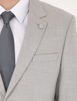 Gri Slim Fit Y_n Kar___ml_ Tak_m Elbise
