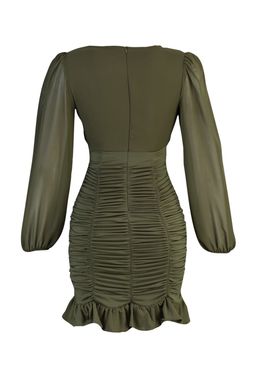 TRENDYOLMILLA Murdum Duz Buzgu / Drape Mini Dokuma Elbise TWOAW23EL01044  фото 18