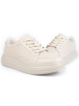 05-PDE32-2 BEIGE Кроссовки женские (натуральная кожа)