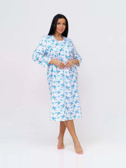 Ночная сорочка женская, цвет белый голубой