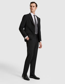 Siyah Slim Fit %100 Y_n Mono Yaka Tak_m Elbise