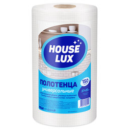 Полотенце хозяйственное House Lux 150шт в рулоне д15см, h27см, размер 1 полотна 27х20см, универсальное, спанлейс 40г/м2 (Россия)