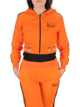 2388 ORANGE/BLACK Костюм спортивный тройка женский (100% полиэстер )