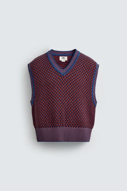 KNIT VEST WITH CONTRAST DETAIL - Zara фото 7