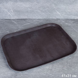 Поднос антискользящий 30х40 см силиконовая поверхность / 1216 coffee /уп 25/ УЦЕНКА/ 715838