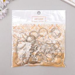 Цена за 2 шт. Основа для брелока кольцо металл серебро набор 50 шт 2х2 см