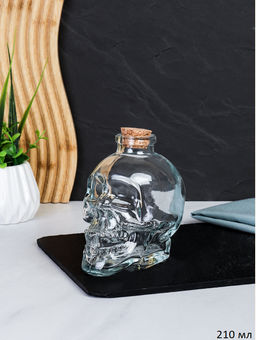 Графин-штоф Череп 210 мл / CH-180 /уп 60/ пробковая крышка