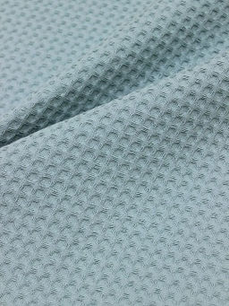 Вафельное премиум-полотно Italy цв.Св.голубой мох, ш.1.5м, хлопок-100%, 240гр/м.кв