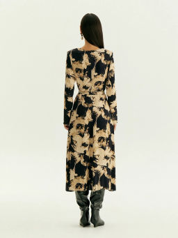 Платье с абстрактым принтом, PL1693/carn