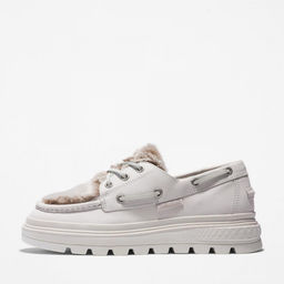 Женские мокасины Timberland Ray City Boat Shoe 3 Eye Shearling белые фото 3