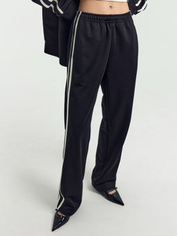 Брюки женские черные со светло-молочными лампасами черный +св.молочный 182498 - Mark formelle фото 3