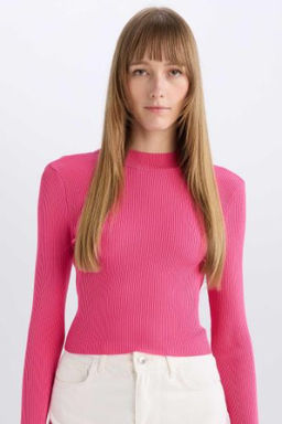 Fitted Yar?m Bal?kc? Yaka Ribana Triko Kazak