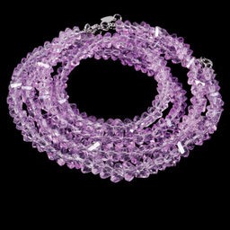 Бусы Алмазная крошка с огранкой 6мм-46см Аметистового цвета