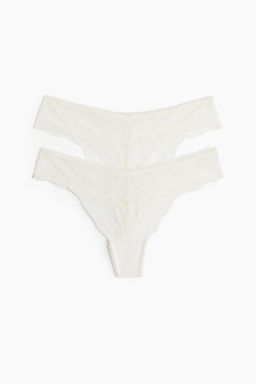 Pack de 2 bragas thong de encaje - H&m фото 3