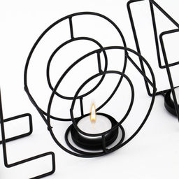 Подсвечник металлический на 4 свечи TAKE IT EASY Love: слово, 13.5?42 см, чёрный