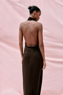 LONG HALTER DRESS WITH OPEN BACK - Zara фото 13