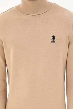 Мужской базовый свитер песочного меланжа Неожиданная скидка в корзине