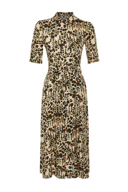 TRENDYOLMILLA Lacivert Cicek Desenli Kusakl? Midi Dokuma Viskon Gomlek Elbise TWOSS20EL1559 фото 24