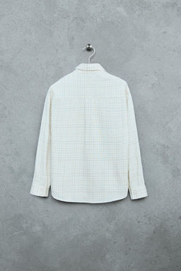 STORIESZ - CAMISA CUADROS CON ALGOD?N Y LINO / Azul - Zara фото 4