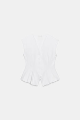 CHALECO INTERLOCK BOTONES / Blanco - Zara фото 7