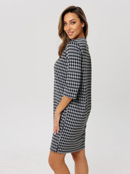 Платье женское П-176 (жаккард принт) Тёмно-серая ёлочка