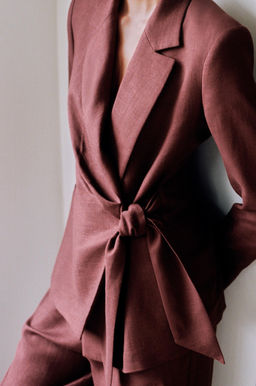 BLAZER CRUZADA LAZADA CON LINO / ?xido - Zara фото 2