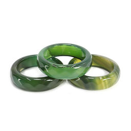 Кольцо из камня Зеленый агат граненное для счастья и благополучия размеры 16-19мм