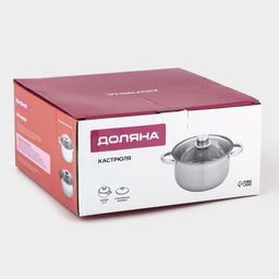 Кастрюля Доляна «Чёрная ночь», 1.5 л, с крышкой, капсульное дно, нержавеющая сталь