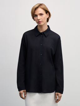 Рубашка из хлопка свободного кроя / Zarina  фото 3