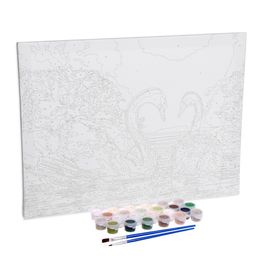 Картина по номерам на холсте Лебеди на тихом пруду, 40 30 см - Школа талантов фото 7